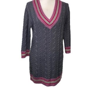 DKNY Jeans Sweater Womens Gray Pink Red Maroon | L